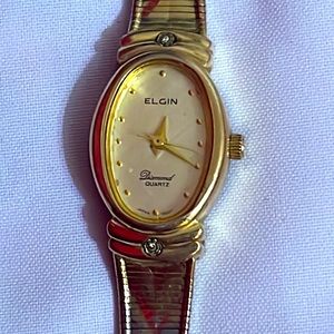 Elgin ladies Diamond gold watch vintage